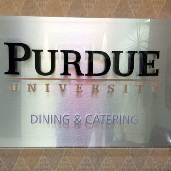 Purdue University Dining & Catering wall display 