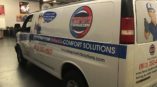 vehicle wrap on side of white van for Temprite Air Solutions, LLC