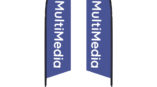 two blue flag signage for MultiMedia