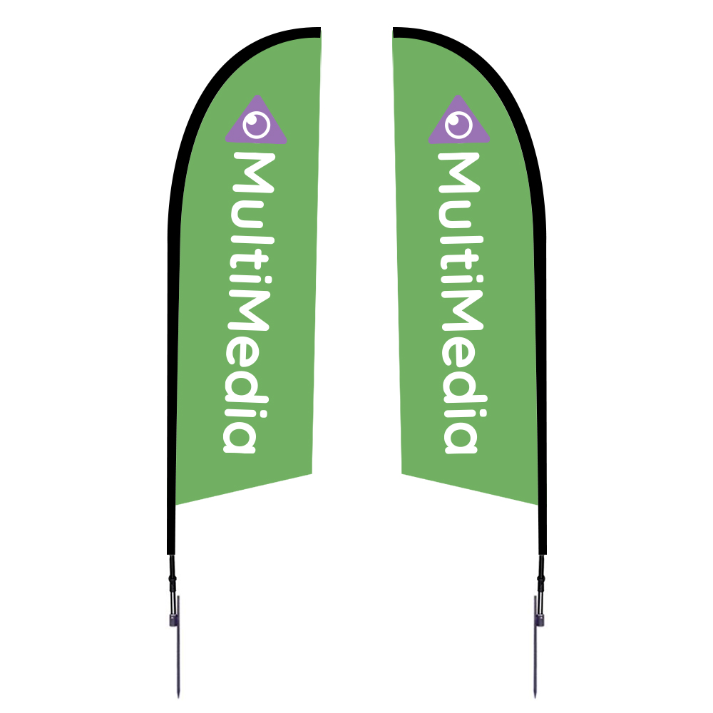 two green flag signage for MultiMedia