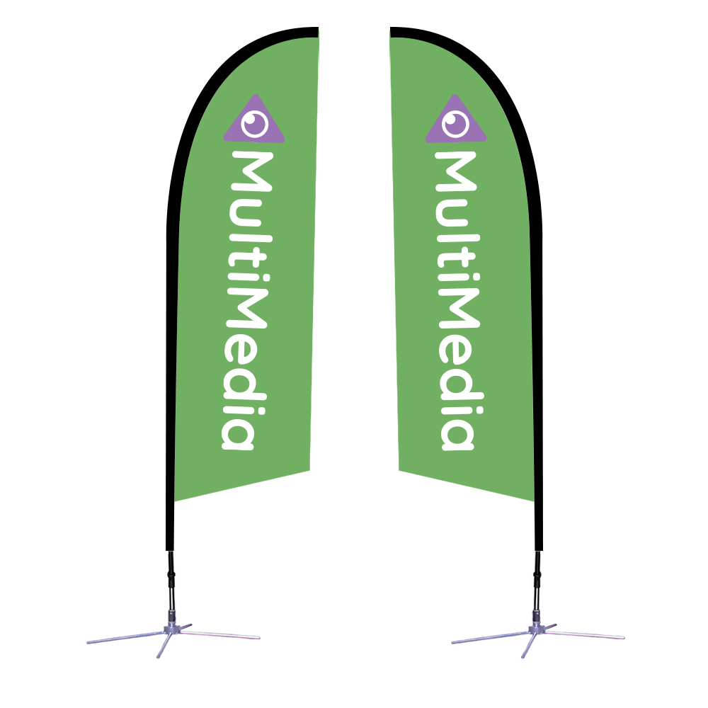 two green flag signage for MultiMedia