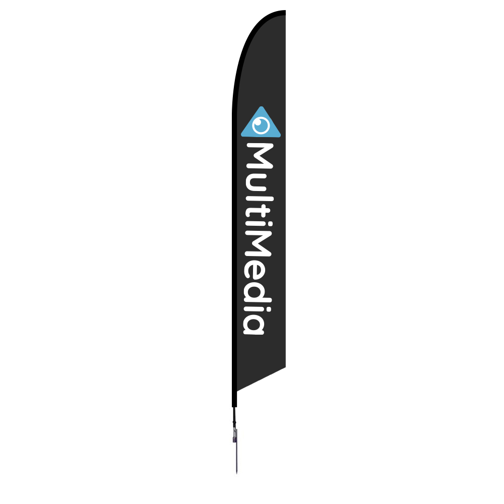 one thin black flag signage for MultiMedia