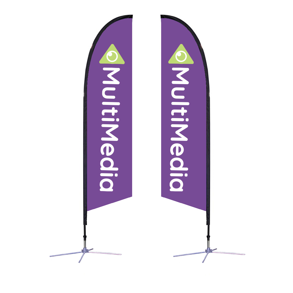two purple flag signage for MultiMedia