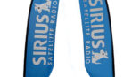two blue Sirius Satellite Radio flag signage