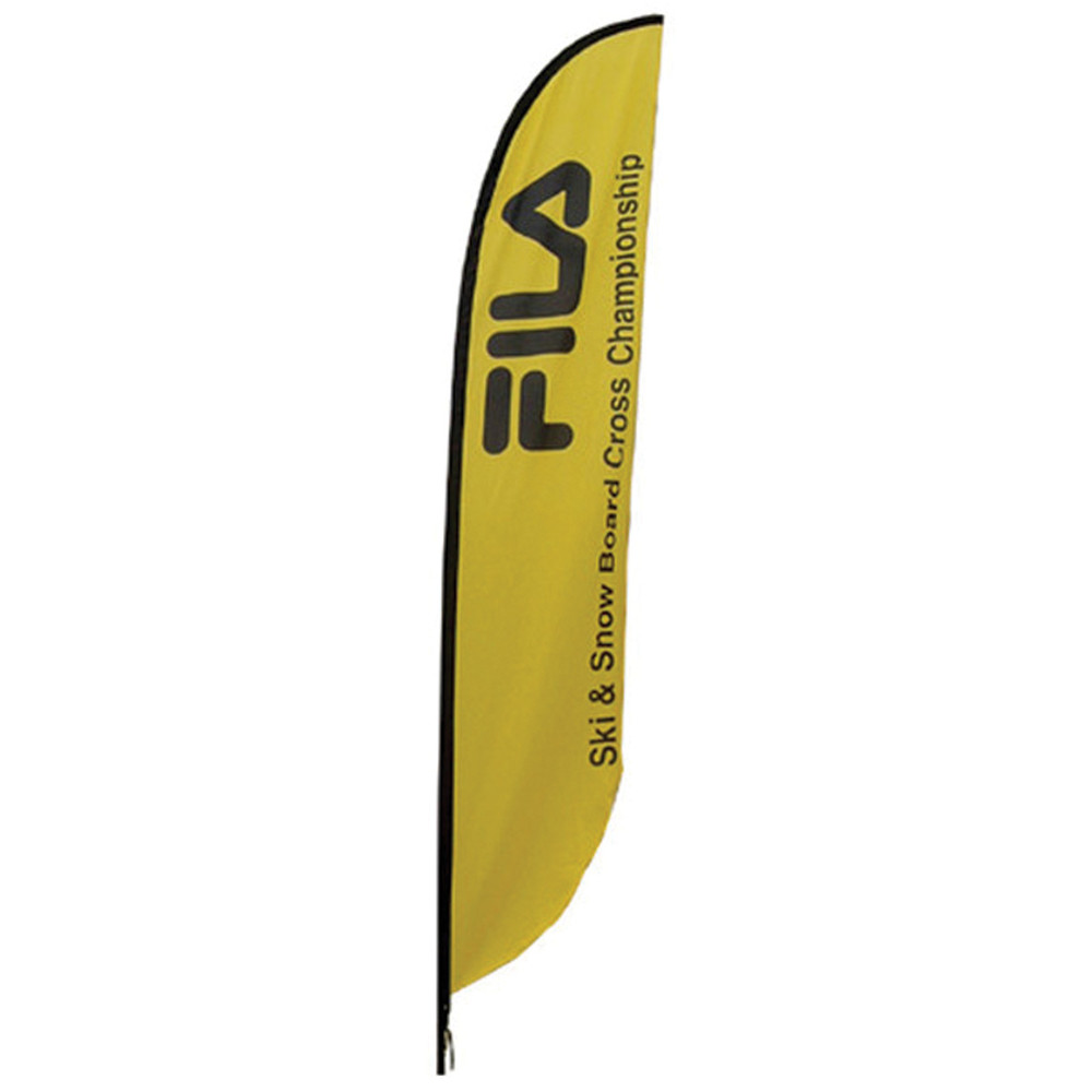 one yellow Fila feather banner