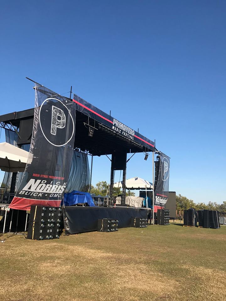 concert stage with event banner for Primavera Music Festival