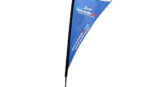 one blue teardrop banner stand for Hukafalls Jet