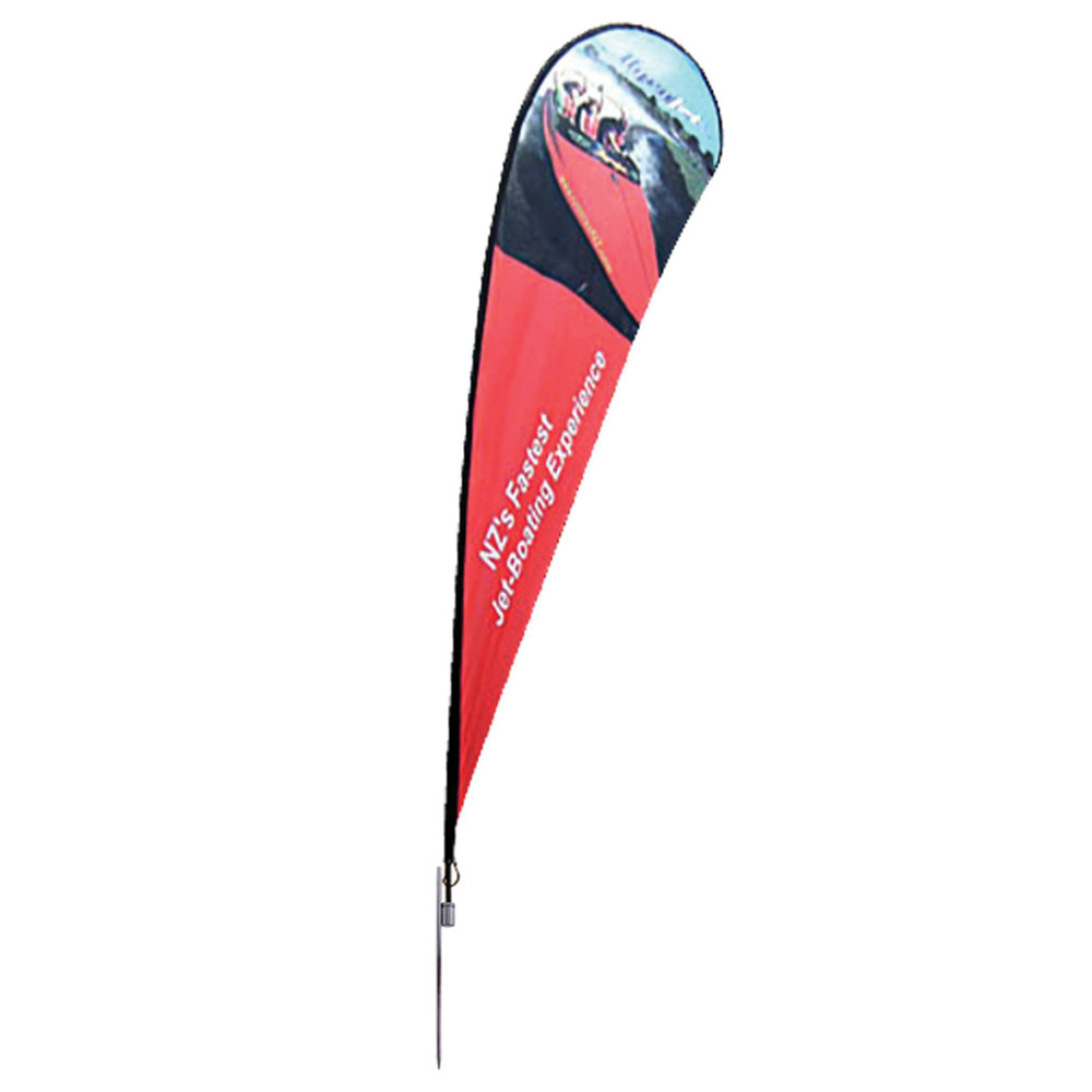 one red teardrop banner stand for NZ's Fastest jet-Boating Experience 
