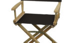 black directors chair with star radio decal