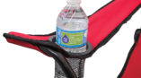 red lawn chair armrest cup holder with waterball 