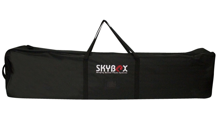 black carrying bag with SkyBox logo