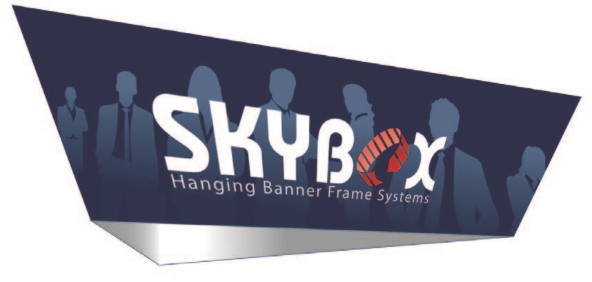 triangle fabric structure for Skybox hanging banner frame systems