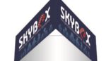 triangle fabric structure for Skybox hanging banner frame systems