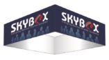 square fabric structure for Skybox hanging banner frame systems