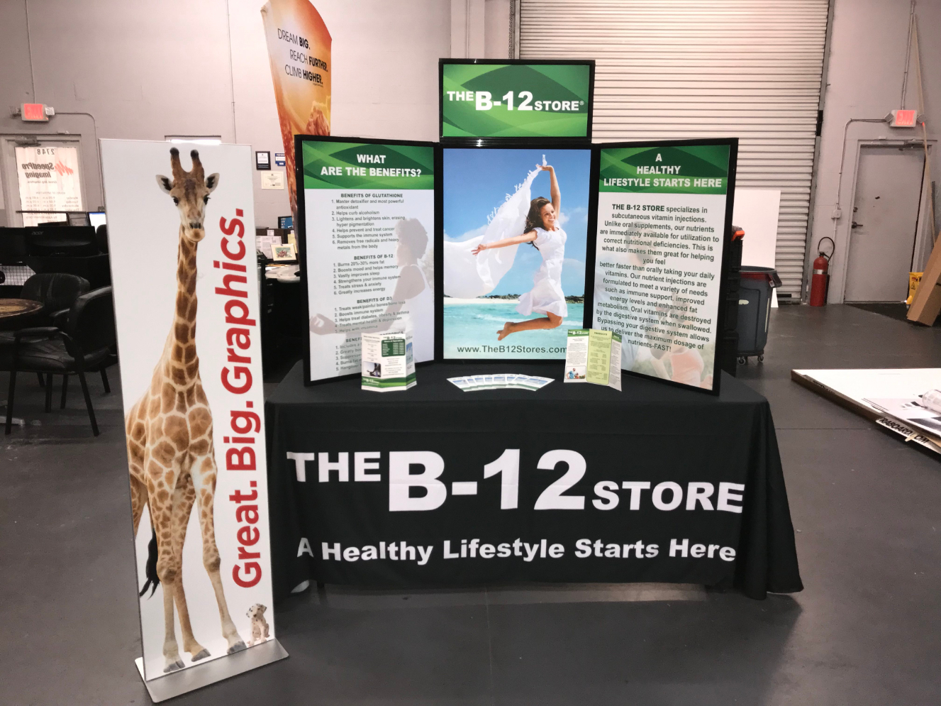 trade show display for the B-12 store