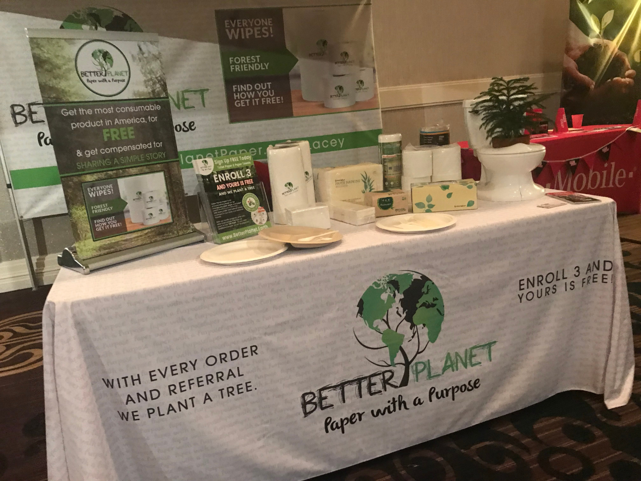 trade show display for better planet paper with a purpose