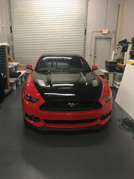 black and red mustang