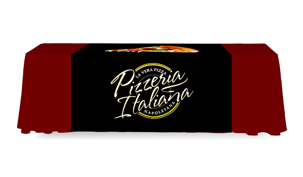 table display with 4ft backless pizza graphic on top and front