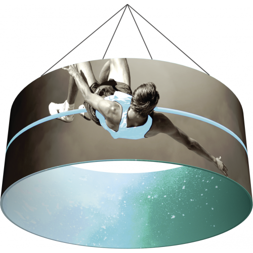 ring fabric hanging structure of man jumping over pole teal inside 