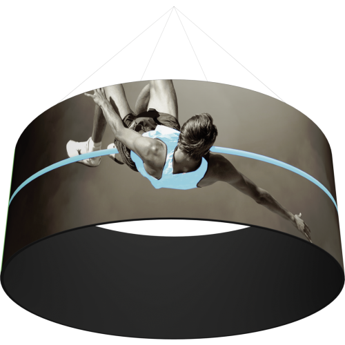 ring fabric hanging structure of man jumping over pole black inside 