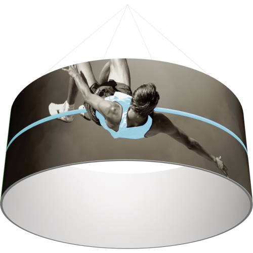 ring fabric hanging structure of man jumping over pole white inside 