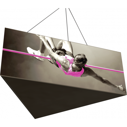 triangle fabric hanging structure of man jumping over pole black inside 