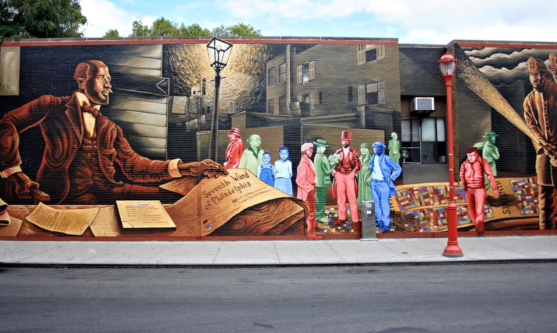 large wall mural in the Seventh Ward of Philadelphia