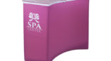 pink ez fabric curved counter for spa center