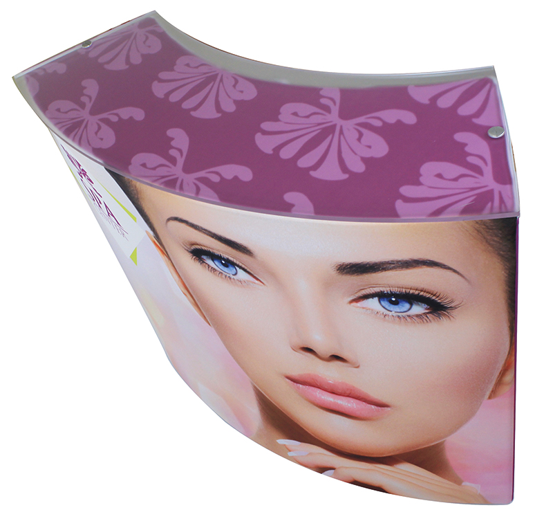 top view of pink ez fabric counter curved top