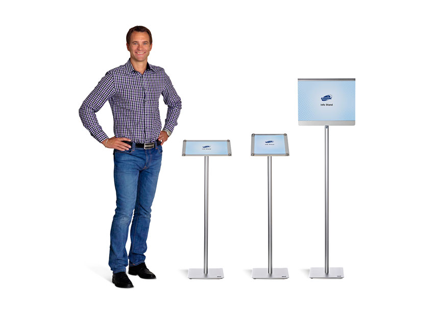 man standing to the left of expolinc info stand lineup
