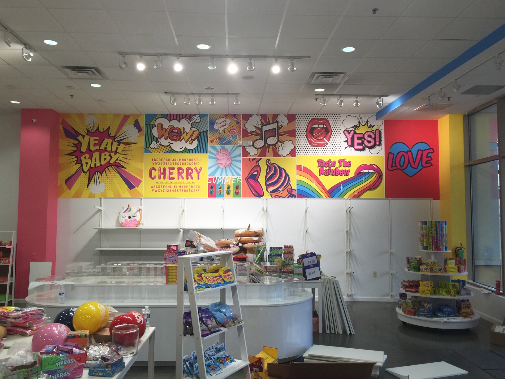 wall mural for candy store