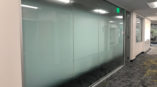 frosted windows in business conference room