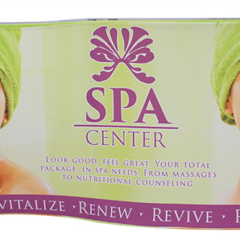 serpentine graphic front for spa center