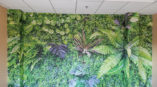 small office wall mural of tropical leaves