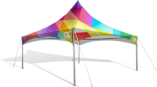 multicolored event tent