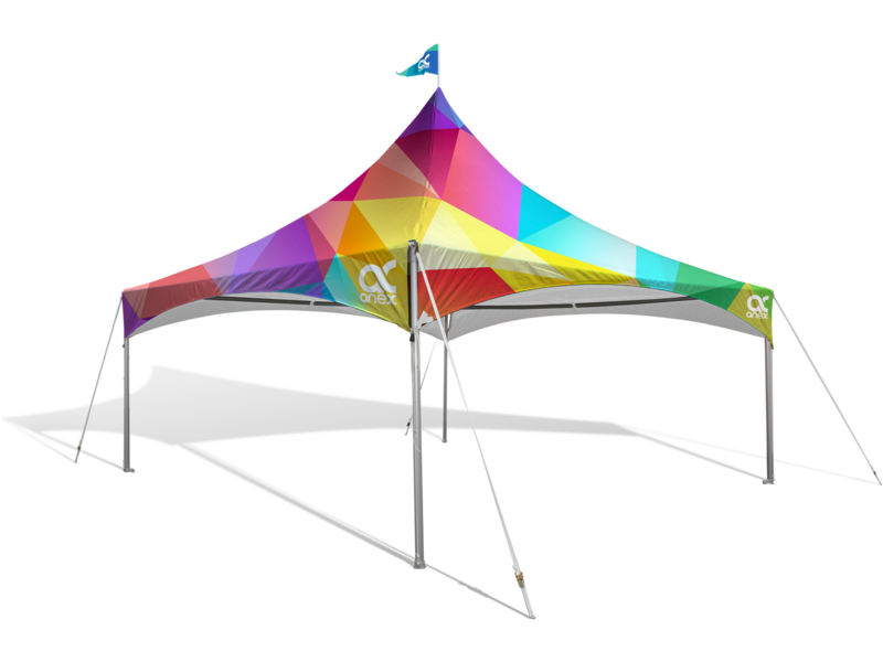 multicolored event tent