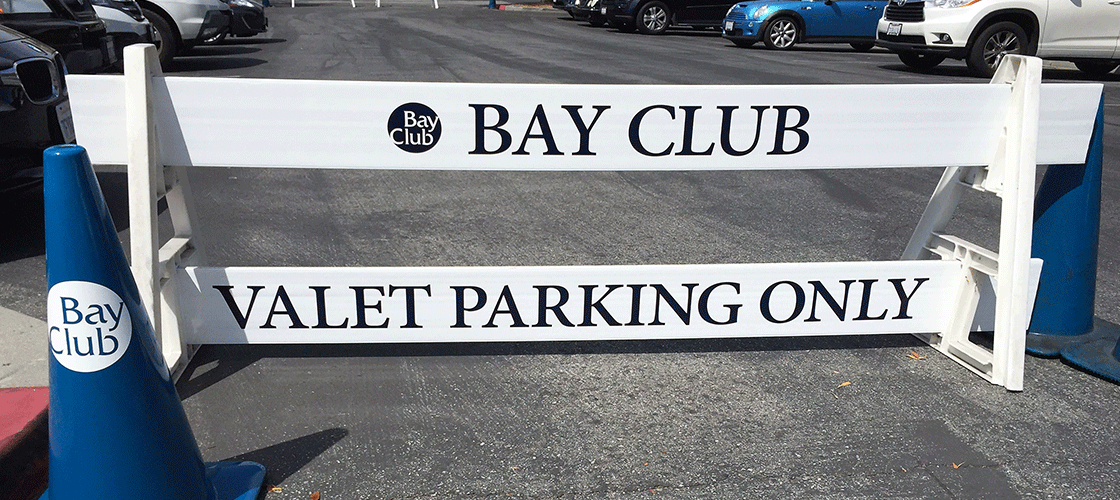 Bayclub Vallet parking sign