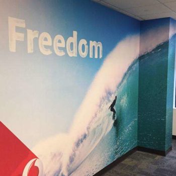 Freedom surfing wall mural