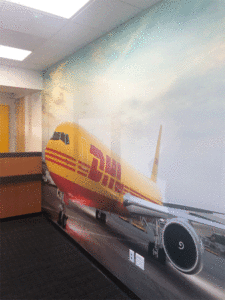 DHL entry wall graphic