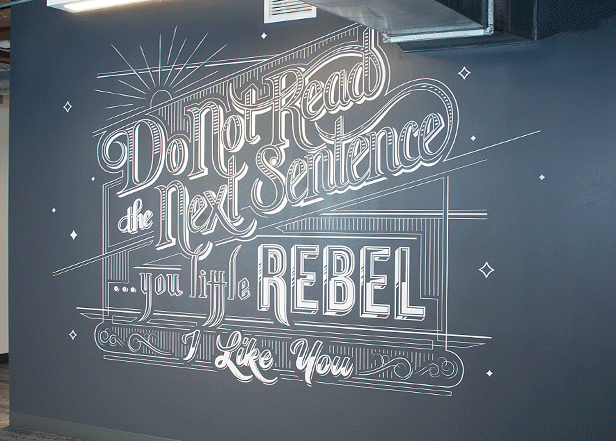 contour cut wall art at Adobe HQ