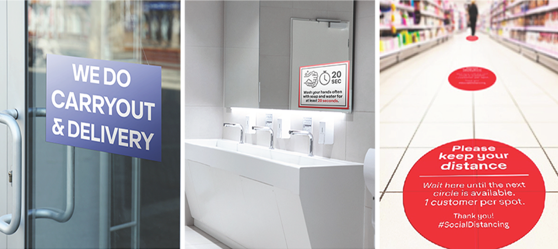Covid-19 signs and decals for stores