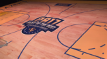 Basketball court floor decal