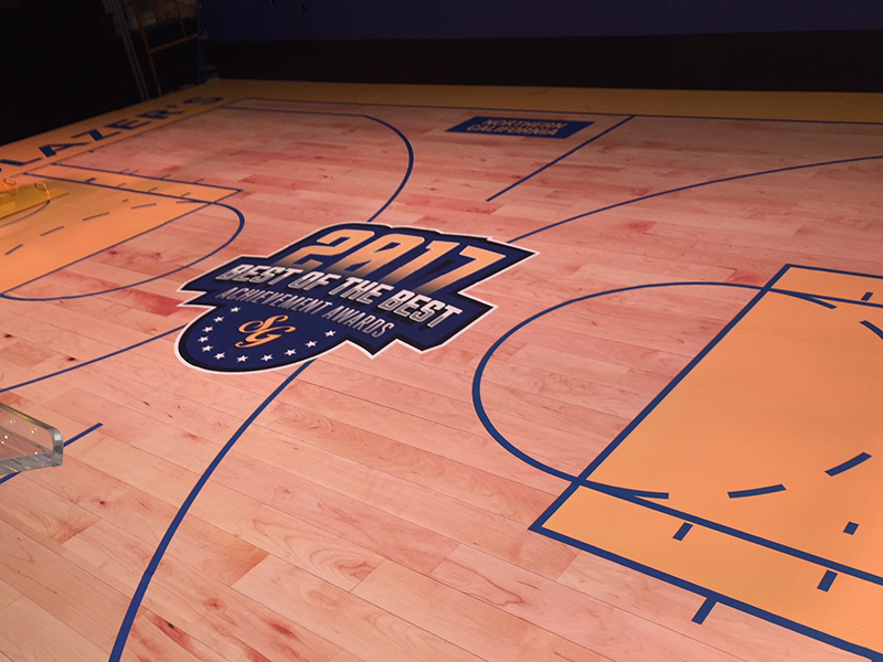 Basketball court floor decal