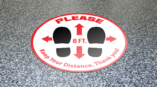 social distancing sidewalk decal