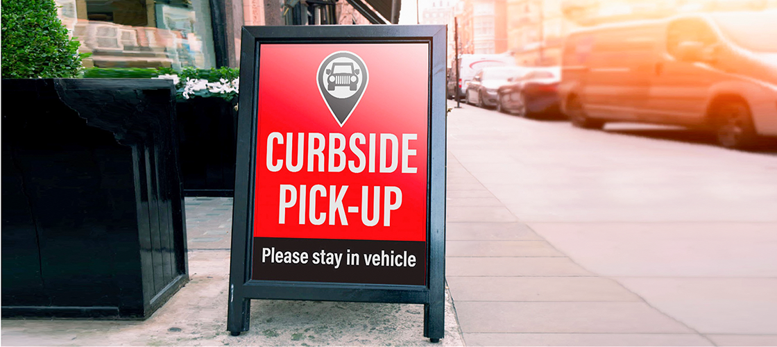 curbside pick up sign