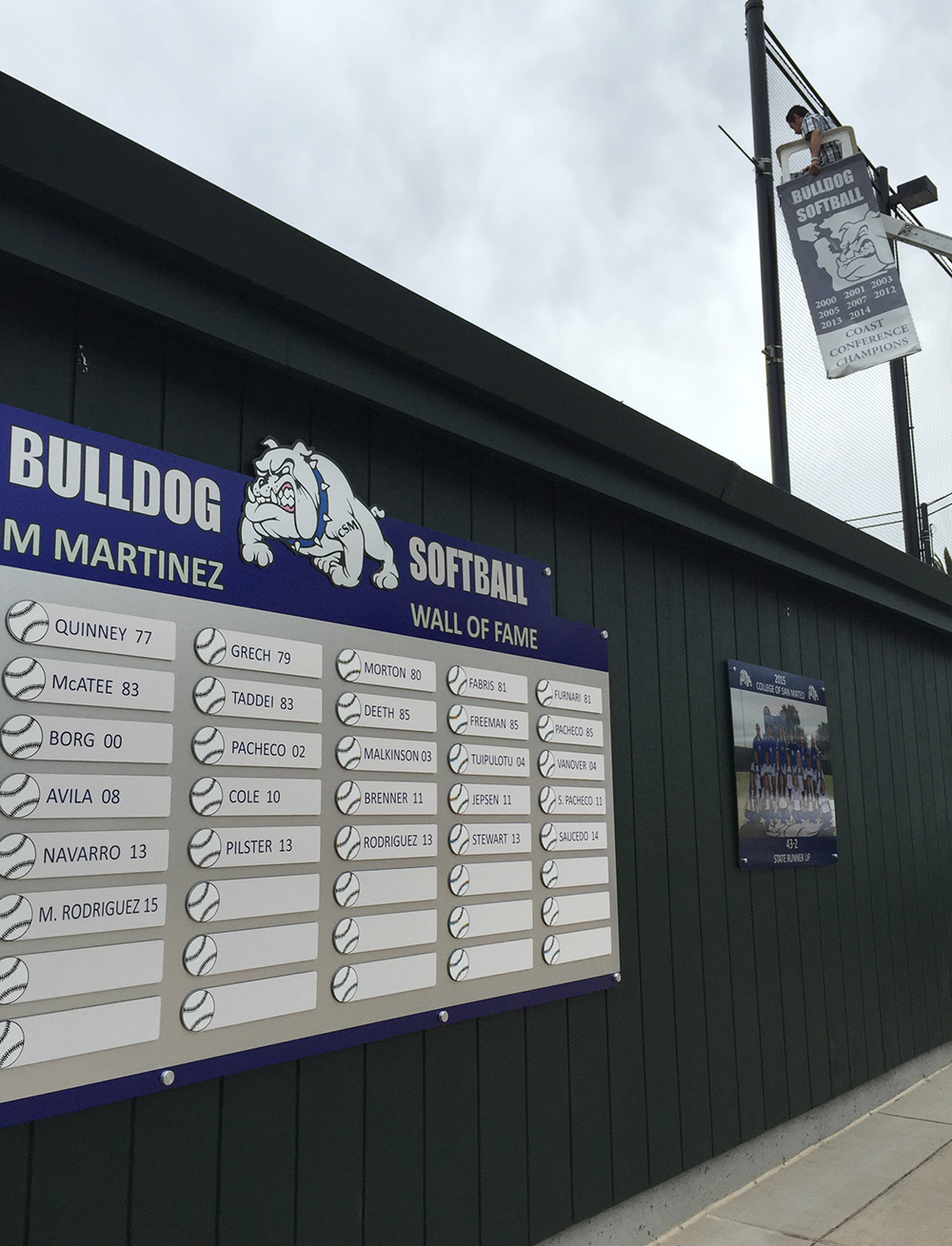 CSM Bulldogs softball outdoor signage