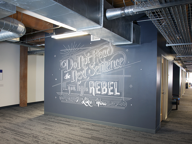 cut vinyl wall mural for Adobe HQ in San Francisco by SpeedPro of SF Peninsula