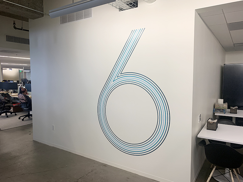 Wall with the number 6 on it