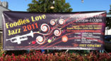 Foodies Love Jazz event banner advertisement