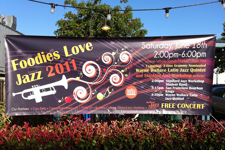 Foodies Love Jazz event banner advertisement